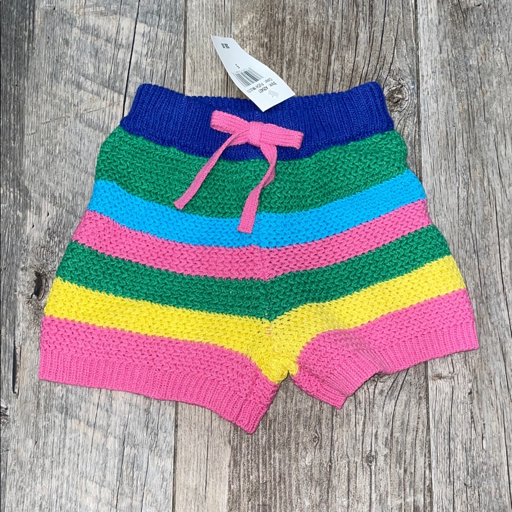 Hannah banana Colorful Striped Knit Kids Shorts